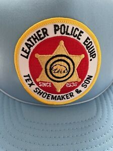 Leather Police Equipment Tex Shoemaker &amp; Son Snapback Mesh Blue Cop Hat