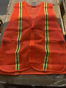 High Visibility Orange/Red Safety Vest, Universal 53YL96A