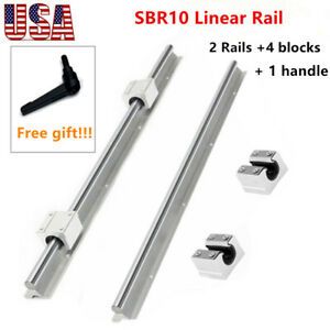 2X SBR10 Linear Rail Shaft Guide+4X SBR10UU Bearing Block 300/500/600/1000mm CNC