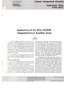 RCA Linear Integrated Circuits Application Note ICAN-4072