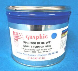 PMS 300 WT BLUE OIL BASE INK NEW 5 POUND CAN