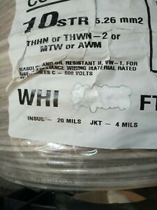 Wire 10awg Thhn-Str White 100ft cerrowire