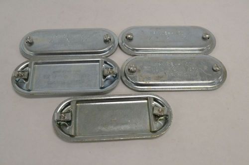 Lot 5 new crouse hinds 470 zinc steel conduit body cover 1-1/4in b286450 for sale