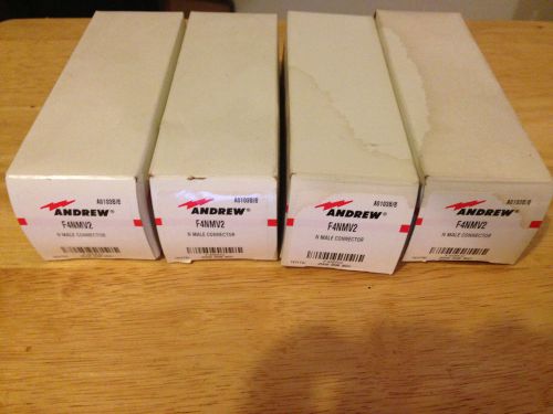 Lot of 4  andrew n male - heliax/coax - connector (f4nmv2) for sale