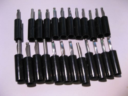 Lot of 24 Banana Plug Test Cable HiFi Speaker Black Plastic - NOS