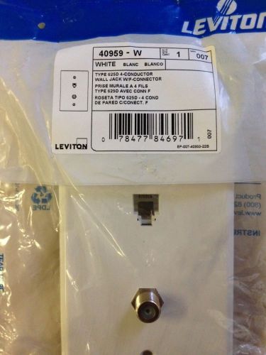 4-Conductor Wall Jack W/F Connector Leviton Type 625D  Lot of 8 $20