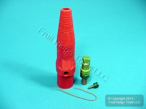 Leviton red ect 16 series female detachable cam plug 300a 600v crimped 16d35-r for sale