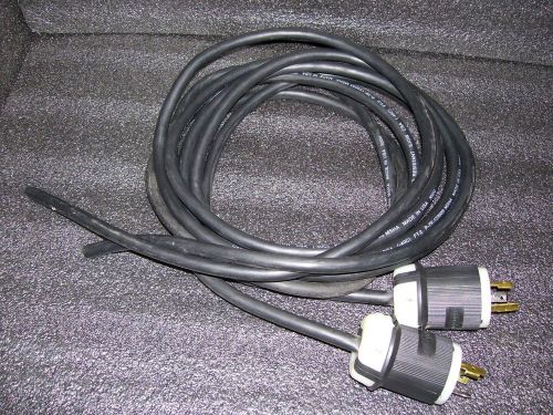 2ea hubbell l5-20p male twist-lock connectors hbl2311 20a 125v w/5ft 12/3 wire for sale