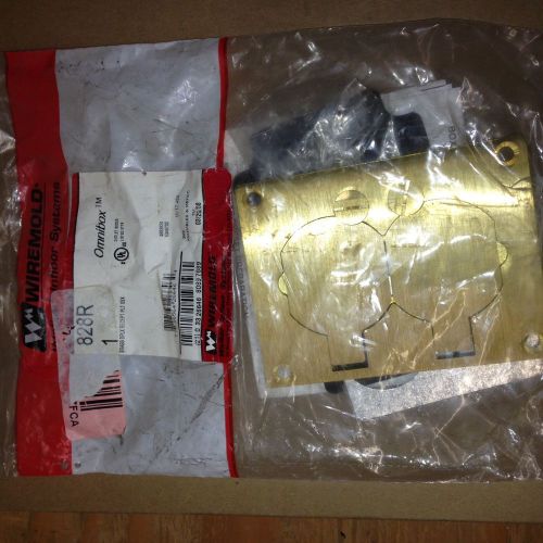 828R Wiremold Brass Duplex Receptacle Plate NIB