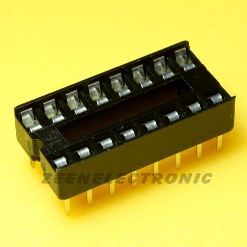 100 pcs 16 pin dip ic sockets dual wipe contact through hole - free shipping for sale