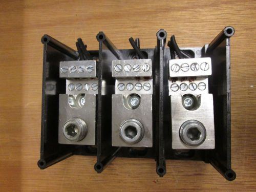 Gould / shawmut  terminal block  66083  line 350mcm  load (8) #6-#14  3p  used for sale