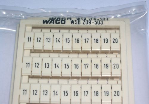 WAGO, TERMINAL BLOCK MARKERS, 11-20, 209-503, PACK OF 5