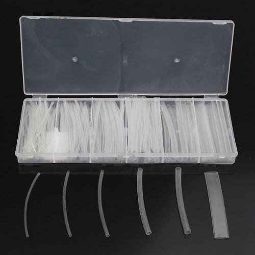 150Pcs Clear 100mm 6 Size ?1.5/2.5/3/5/6/10mm Heat Shrink Tubing Cable Wrap Kit