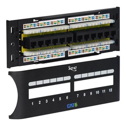 Icc icmpp12f6e patch panel, cat 6 front, 12 port for sale