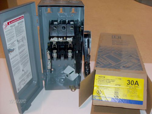 H221N 30A Heavy Duty Safety Switch New Old Stock NOS