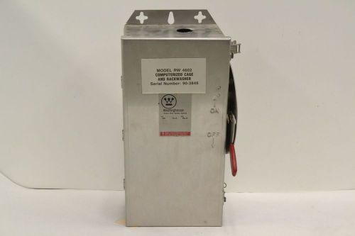 WESTINGHOUSE WHFN362 RW 4602 FUSIBLE STAINLESS 60A 600V 3P SAFETY SWITCH B298294