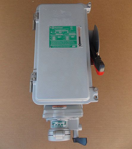Appleton wsr-6352 interlocked receptacle w/enclosed switch 60a 600v 4p 3w recond for sale