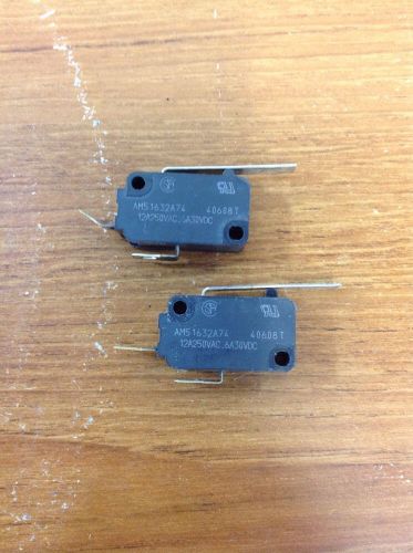 2 Matsushita Micro Switches - AM51632A74 (40608T) - 12A 250VAC, 6A 30VDC