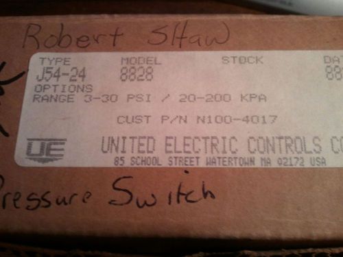 United electric controls pressure switch j54-24 j5424 model 8828 3-30psi new for sale