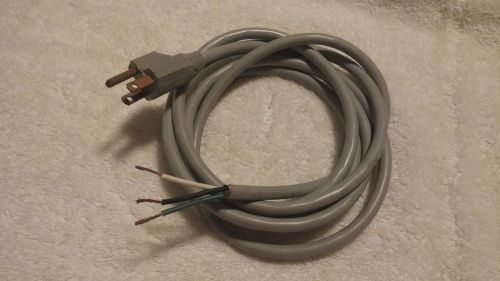 110 volt replacemet power cord, 8ft., 18 ga. 3 wire sjt,  w/ molded-on plug for sale