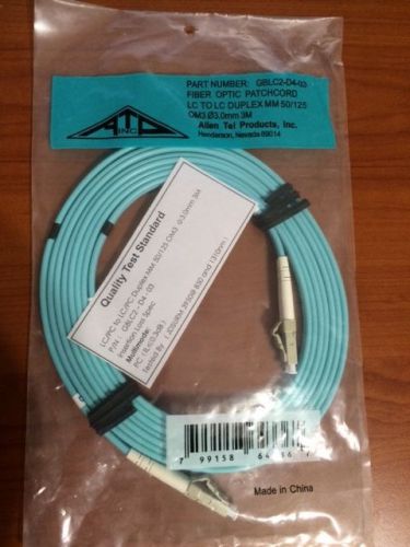 Allen Tel Fiber Optic Patch Cord LC to LC Duplex MM 3M - GBLC2-D4-03 New, Sealed