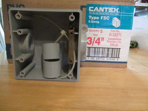 LOTOF 5 - CANTEX TYPE FSC 2 GANG 3/4&#034; PVC ELECRICAL FITTING 5133371 NEW