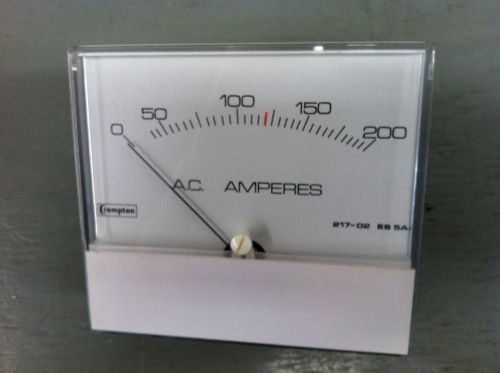 New Surplus Crompton Meter 0-200 A.C. Amperes Range: 5A Type: 227-02 Cat#AA-LSRL