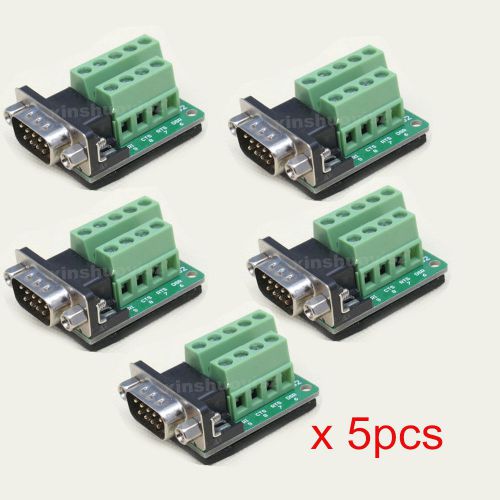 [5x] DB9-G2 DB9 Nut Type Connector 9Pin Male Adapter Terminal Module RS232