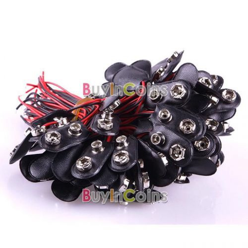 10x 9v battery holder clip snap connector soft lead shell i type 6cm line for sale