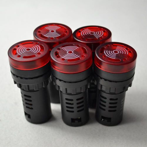 5pcs New AC110V 22mm Red LED Indicator Light &amp; Buzzer