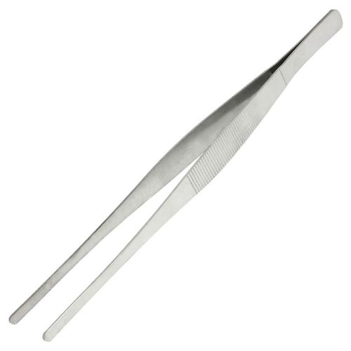 Hospital home stainless steel straight tweezers forceps handy tool 245mm long for sale