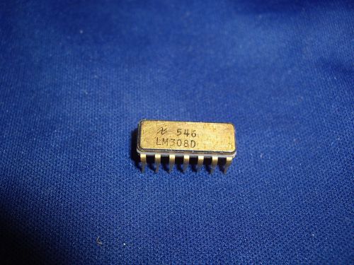 Rare Vintage Ceramic IC Chip LM308D, Gold Top and Bottom