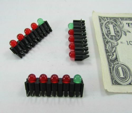 Lot 10 Mounted LED Light Bars 4 Red 1 Green Everlight Circuit Board Through Hole