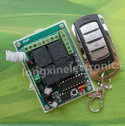 Dc12v 4ch rf remote controller with metal frame 30-100m transmiting rf remote for sale
