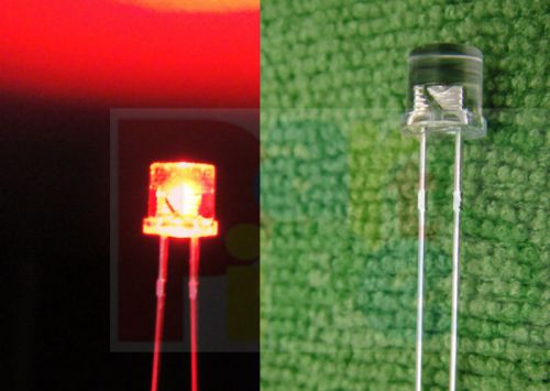 20pc 3mm flat top wide angle red led light 6000mcd 3v/9v/12v free resistor ft3r for sale