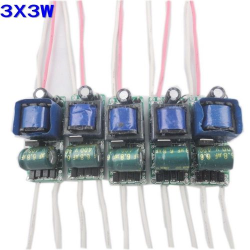 5x LED 9W Driver High Power 3X3W Constant Current 110V 220V Out 600mA 9-28V DC
