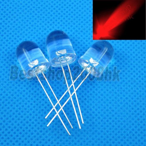 50 pcs 10mm round red ultra bright led light 30kmcd for sale