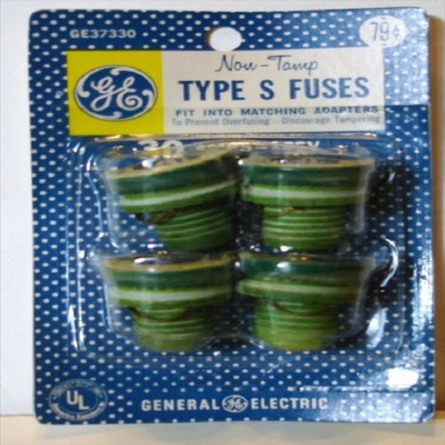 G E 30 Amps Fuse Plugs 4 On Card  New Old Store Stock