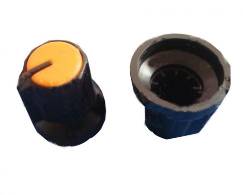 50x Potentiometer knob Black-Orange For 6mm Shaft Pots new hot sale et