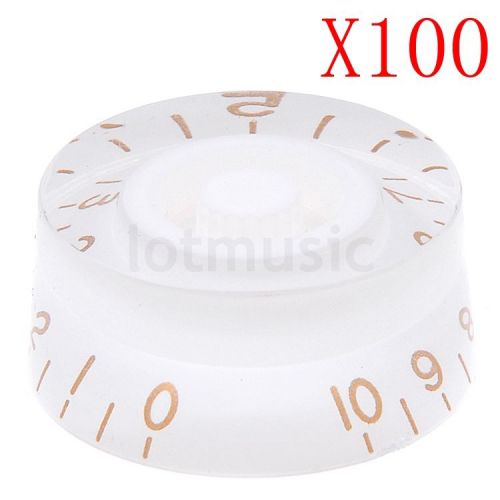 100pcs speed control knobs white for gibson lp guitar knob anti-clockwise for sale