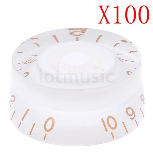 100pcs Speed Control Knobs White for Gibson LP Guitar Knob Anti-clockwise