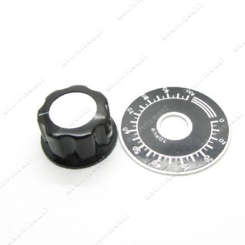 100x rotary potentiometer pot knob cap for 6mm shaft + counting dial 0-100 scale for sale