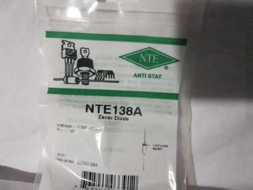 NTE NTE138A   ZENER DIODE 1 WATT 7.5V 5% DO-41  (Lot of 8)