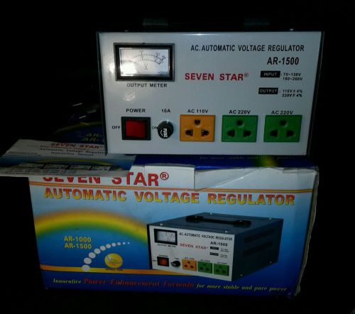 Automatic voltage regulator 110v or 220v +-4% seven star ar-1500 new for sale