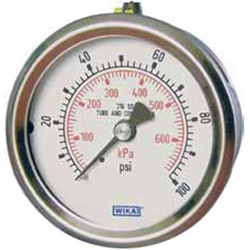 Wika 9735288 pressure gauge 2.5&#034; 100 psi/bar1/4&#034; npt/cbm, new in box for sale