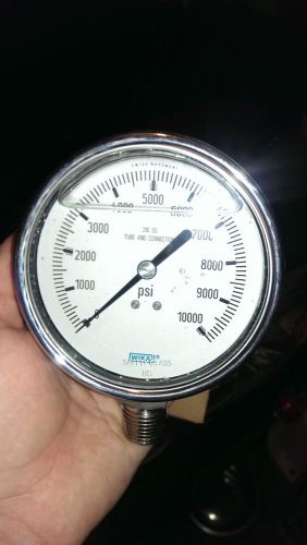 Wika 4&#034; 10000 psi pressure gauge.type 233.54 1/2 l p/n: 9832739 stainless steal for sale