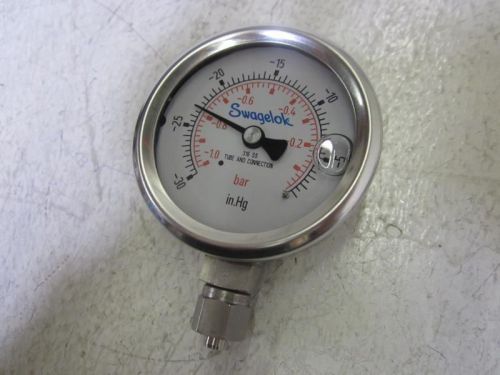 SWAGELOK -30-0 IN.HG PRESSURE GAUGE *USED*