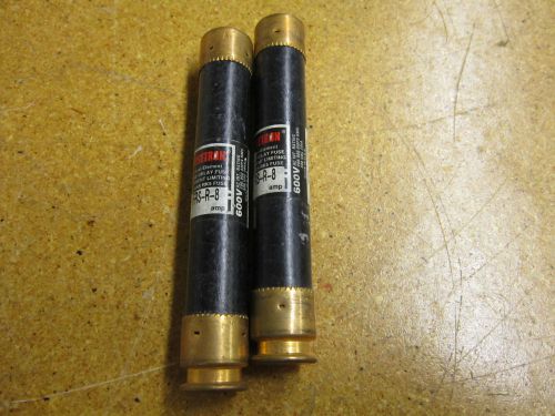 Fusetron FRS-R-8 Fuse 8A 600V Time Delay (Lot of 2)