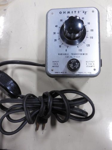 OHMITE VT02-F VARIABLE TRANSFORMER USED