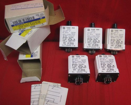 SQUARE D 9050 JCK-27 Off Delay Timing Relay  &#034; LOT Of 5 &#034;  Solid State